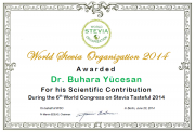 WSO awarded Dr. Buhara Yücesan for his Scientific Contribution