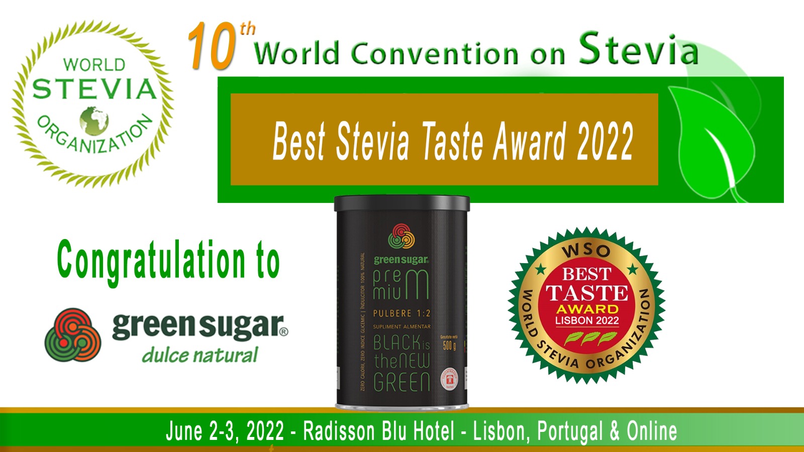 WSO Stevia Best Taste Awards 2022